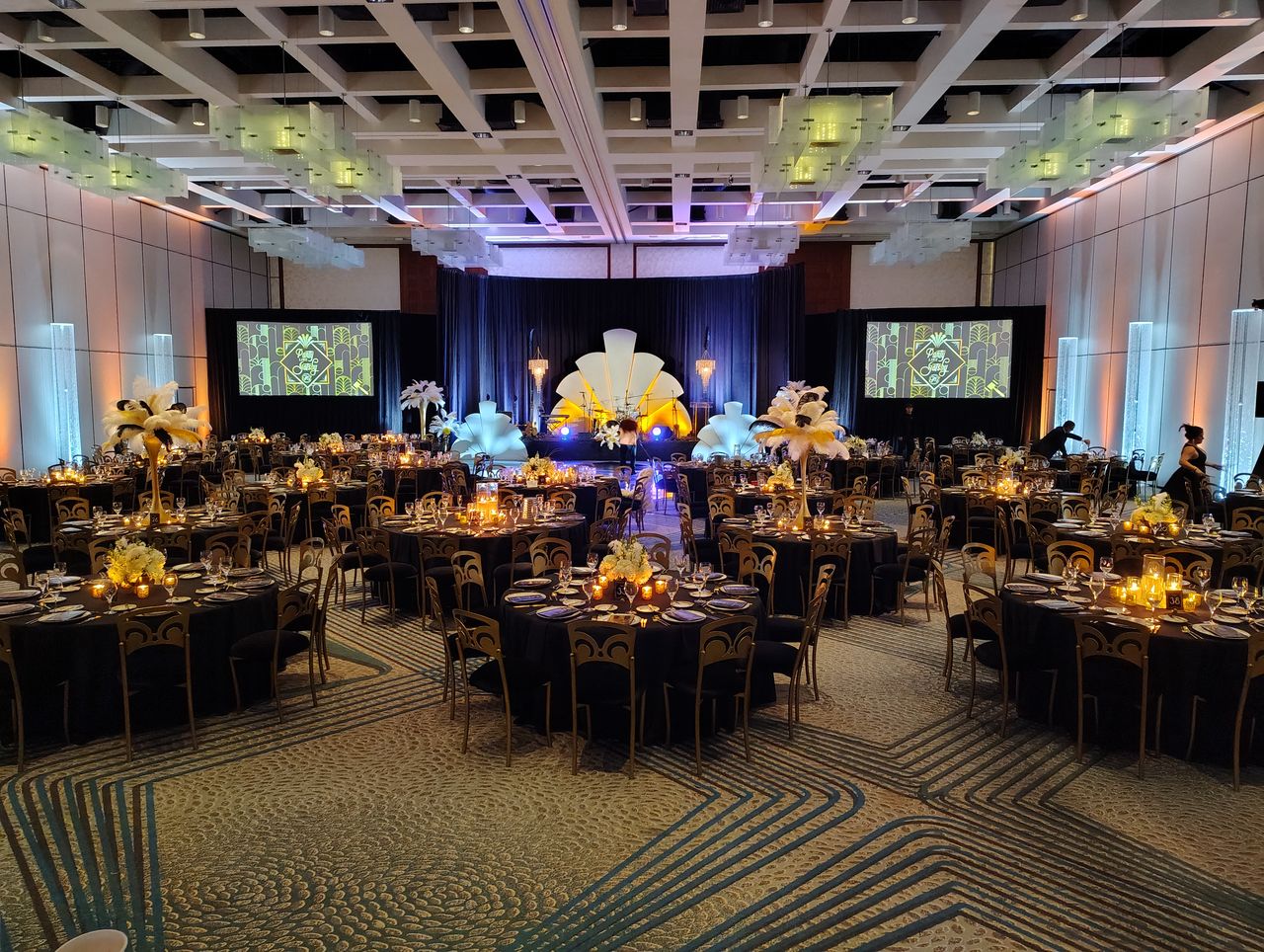 Stage lighting and production for a live event