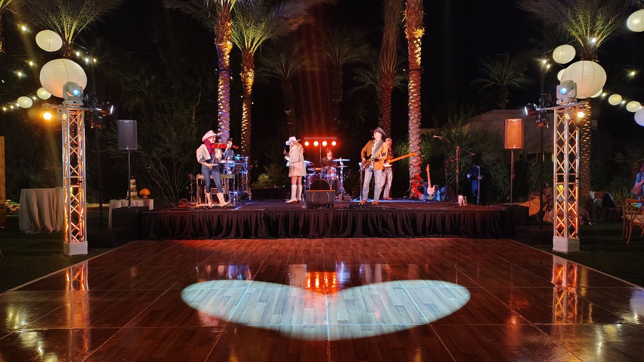Outdoor event lighting and staging